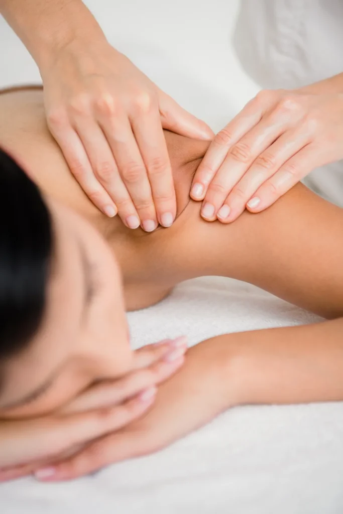 Person receiving a shoulder massage