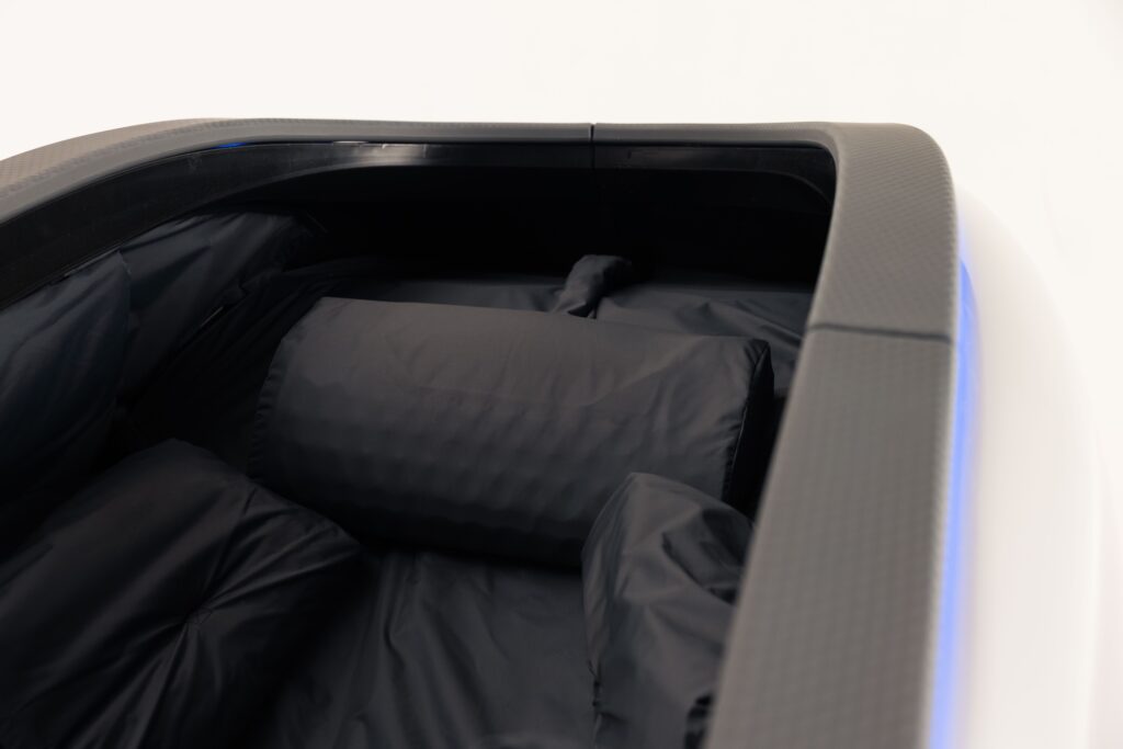 Closeup of PolarWave dry cold plunge