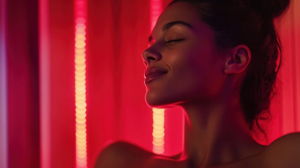 Infrared Saunas for Gyms: How to Add a High-Value Recovery Amenity Without Major Renovations 1 Person with closed eyes relaxing in an infrared sauna